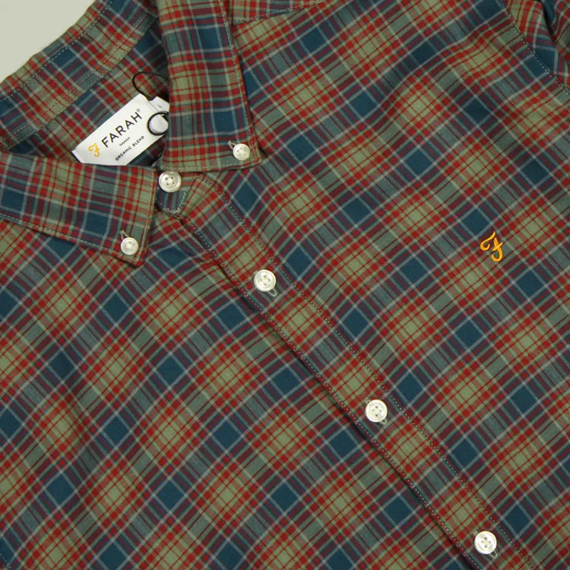 Farah Fraser Check LS Shirt - Sailor Blue-1
